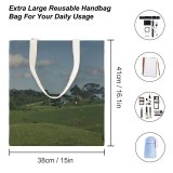 yanfind Great Martin Canvas Tote Bag Double Field Outdoors Grassland Countryside Farm Rural Grey Sheep Pasture Meadow Great Otway white-style1 38×41cm