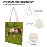 yanfind Great Martin Canvas Tote Bag Double Field Grassland Outdoors Pasture Horse Countryside Farm Rural Grazing Meadow Ranch Northern white-style1 38×41cm
