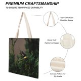 yanfind Great Martin Canvas Tote Bag Double Bush Plant Vegetation Andrena Bee Hornet Insect Invertebrate Tree Conifer Abies white-style1 38×41cm