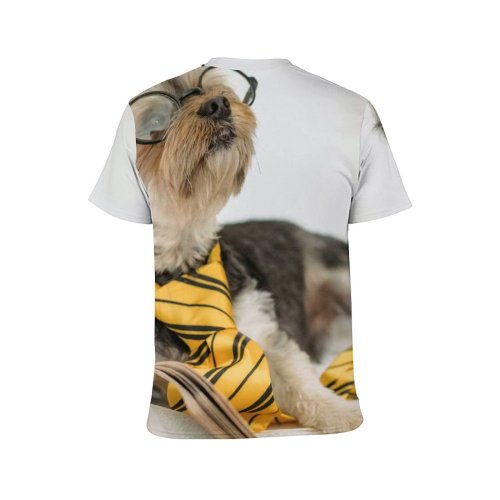 yanfind Adult Full Print T-shirts (men And Women) Adorable Attention Attentive Calm Creature Curious Cute Dog Eyewear Fluff Focus Funny