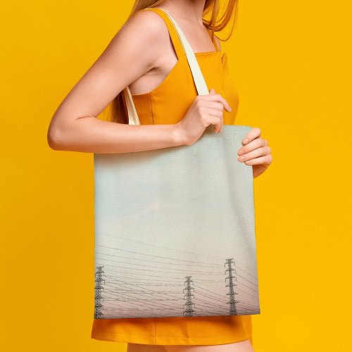 yanfind Great Martin Canvas Tote Bag Double Cable HQ Lines Electric Transmission Creative Commons white-style1 38×41cm