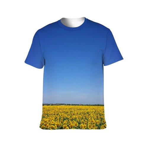 yanfind Adult Full Print T-shirts (men And Women) Agriculture Blooming Sky Countryside Farm Farmland Field Flowers Growth Landscape