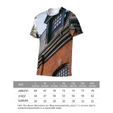 yanfind Adult Full Print T-shirts (men And Women) Accommodation Aged Architecture Area Sky Brick Wall Building City Cloudless Condominium Construction