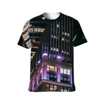 yanfind Adult Full Print T-shirts (men And Women) America Architecture Building Center Cityscape Colorful Commerce Construction Contemporary Dark Design District