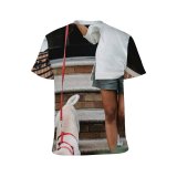 yanfind Adult Full Print T-shirts (men And Women) Affection Bonding Brick Wall Calm City Creature Cute Dog Doorway