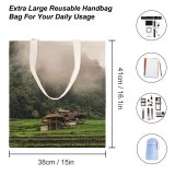 yanfind Great Martin Canvas Tote Bag Double Field Grassland Outdoors Countryside Paddy Plant Vegetation Mueang Pan Land Rainforest Tree white-style1 38×41cm