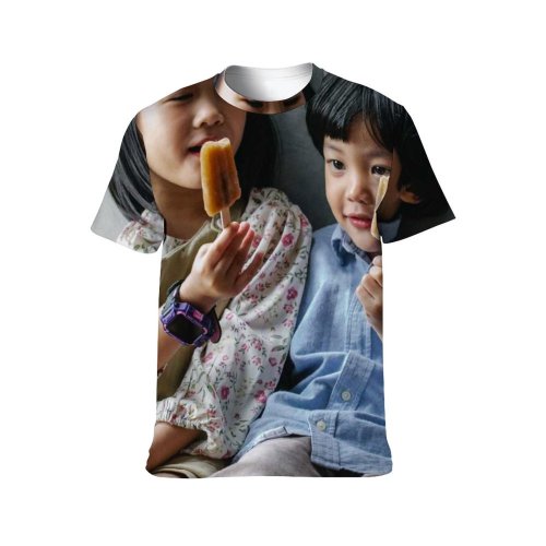yanfind Adult Full Print T-shirts (men And Women) Adorable Boy Brother Casual Clothes Wear Charming Cheerful Childhood Children Cute Delicious