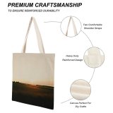 yanfind Great Martin Canvas Tote Bag Double Field Grassland Outdoors Countryside Paddy Sunset Land Relaxing Dark Light Highlights Golden white-style1 38×41cm