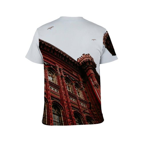 yanfind Adult Full Print T-shirts (men And Women) Aged Ancient Arch Architecture Bird Building City College Space Daytime Decorative