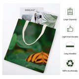 yanfind Great Martin Canvas Tote Bag Double Butterfly Insect Invertebrate Bee Honey Leaf Plant Public Domain white-style1 38×41cm
