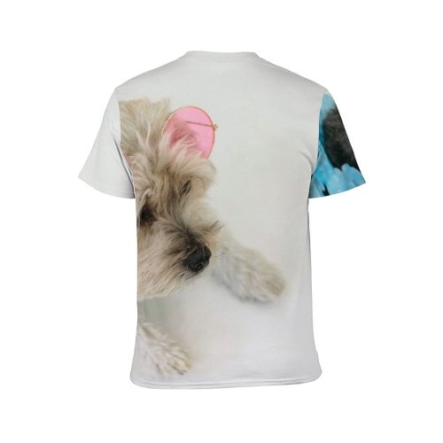 yanfind Adult Full Print T-shirts (men And Women) Alone Calm Carefree Clever Comfort Cute Dog Floor Flower Fluff Friendly