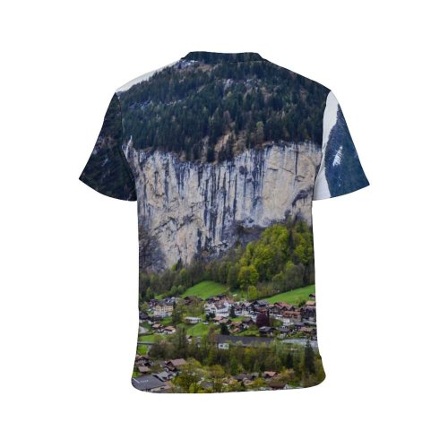 yanfind Adult Full Print T-shirts (men And Women) Amazing Breathtaking Cascade Cliff Coniferous Countryside Destination Dwell Fir Flora Flow Forest