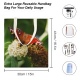 yanfind Great Martin Canvas Tote Bag Double Butterfly Insect Invertebrate Leicester Uk Birds Plant Wildlife Pollen white-style1 38×41cm