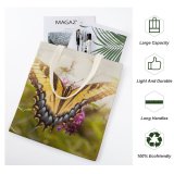yanfind Great Martin Canvas Tote Bag Double Butterfly Insect Invertebrate Monarch Sunny Bee Honey white-style1 38×41cm