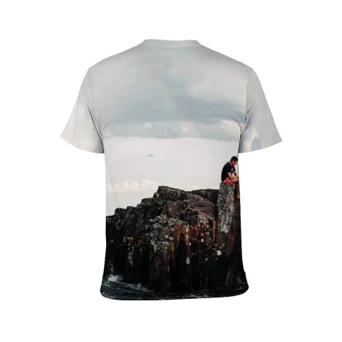 yanfind Adult Full Print T-shirts (men And Women) Alone Bay Beach Calm Cliff Coast Space Distant Dramatic Foam Freedom