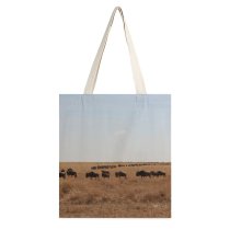 yanfind Great Martin Canvas Tote Bag Double Field Grassland Outdoors Cattle Cow Savanna Countryside Maasai Mara National Ngiro white-style1 38×41cm