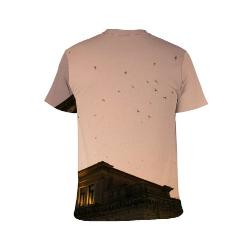 yanfind Adult Full Print T-shirts (men And Women) Aged Architecture Avian Bird Building Calm City Construction Space Dark Dusk