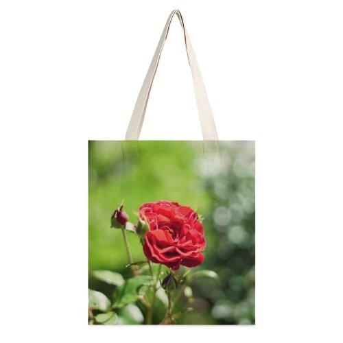 yanfind Great Martin Canvas Tote Bag Double Flower Plant Rose Geranium Creative Commons white-style1 38×41cm