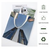 yanfind Great Martin Canvas Tote Bag Double Building City High Rise Town Urban Architecture Office Changsha China 长沙市岳麓区观沙岭 white-style1 38×41cm