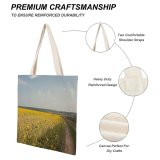 yanfind Great Martin Canvas Tote Bag Double Field Grassland Outdoors Countryside Farm Meadow Rural Plant Flower Road Creative white-style1 38×41cm
