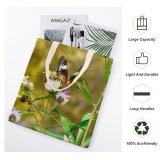 yanfind Great Martin Canvas Tote Bag Double Butterfly Insect Invertebrate Flower Monarch Plant Flowerandbutterfly Tree Beautiful Birds Pollen white-style1 38×41cm