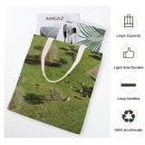 yanfind Great Martin Canvas Tote Bag Double Field Grassland Outdoors Land Grass Plant Birds Countryside Scenery Rural Landscape white-style1 38×41cm