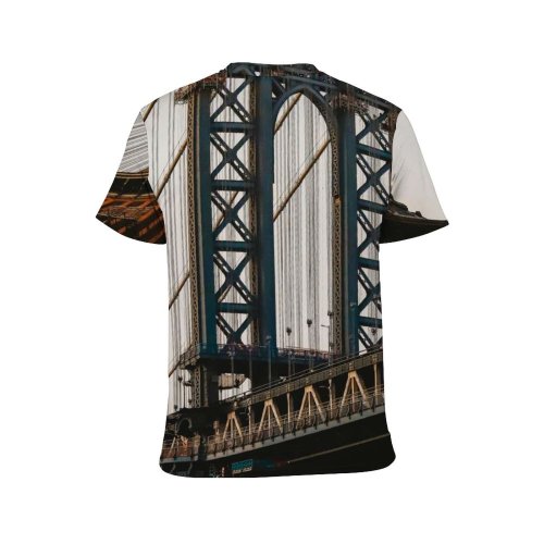 yanfind Adult Full Print T-shirts (men And Women) Aged America Arched Architecture Brooklyn Building Bust City Cloudless Construction Space
