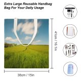 yanfind Great Martin Canvas Tote Bag Double Field Grassland Outdoors Countryside France Paddy Spring Cloud Longexposure Cropes Rural Land white-style1 38×41cm