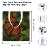 yanfind Great Martin Canvas Tote Bag Double Butterfly Insect Invertebrate Monarch Bee Honey Photographie Paeceful Beautiful Outdoors Macro Creative white-style1 38×41cm