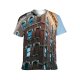 yanfind Adult Full Print T-shirts (men And Women) Accommodation Apartment Architecture Sky Brick Wall Building City Classic Cloudless Construction