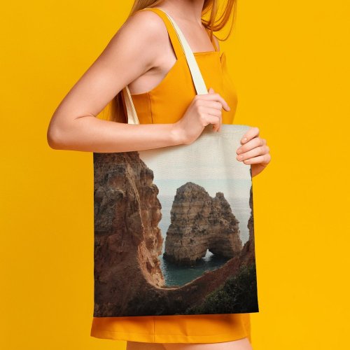 yanfind Great Martin Canvas Tote Bag Double Cliff Outdoors Ocean Sea Algarve Portugal Valley Promontory Cave Coast Cove white-style1 38×41cm
