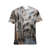 yanfind Adult Full Print T-shirts (men And Women) Aged Arched Architecture Balcony Bicycle Building Canal Channel City Space Daylight District
