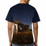 yanfind Adult Full Print T-shirts (men And Women) Abandoned Aged Ancient Aurora Borealis Barn Cloudless Countryside Damage Farmland Field Grassland