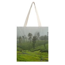 yanfind Great Martin Canvas Tote Bag Double Field Grassland Outdoors Countryside Paddy Kerala India Plant Vegetation Land white-style1 38×41cm