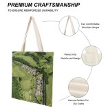yanfind Great Martin Canvas Tote Bag Double Field Course Grassland Outdoors Aerial Landscape Home Scenery Building Neighborhood Summer white-style1 38×41cm