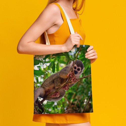 yanfind Great Martin Canvas Tote Bag Double Ecuador Monkey Coca Leaf Leaves Forest Woodland Tree Branch Jungle Portrait white-style1 38×41cm