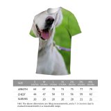 yanfind Adult Full Print T-shirts (men And Women) Adorable Dog Eyes Friendly Fur Grass Outdoors Pet Sit Tongue