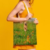 yanfind Great Martin Canvas Tote Bag Double Field Grassland Outdoors Dog Pet Golden Countryside Farm Meadow Rural Flower white-style1 38×41cm
