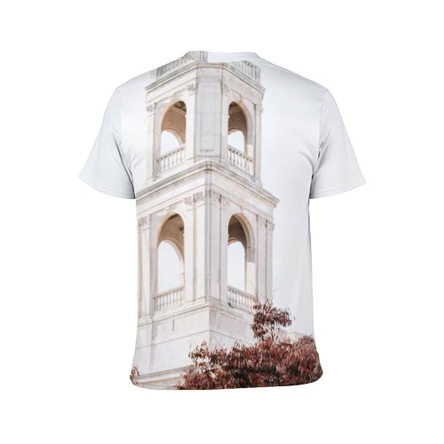 yanfind Adult Full Print T-shirts (men And Women) Aged Arched Architecture Attract Autumn Bell Catholic Church City Construction Daytime