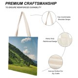 yanfind Great Martin Canvas Tote Bag Double Field Grassland Outdoors Kaprun Countryside Plant Tree Farm Rural Meadow Abies Fir white-style1 38×41cm