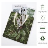 yanfind Great Martin Canvas Tote Bag Double Dog Pet Summer Ivy Leaves Happy Pointer Cotton Forest Grey Public white-style1 38×41cm