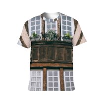 yanfind Adult Full Print T-shirts (men And Women) Aged Architecture Backdrop Botany Building City Construction Space Daylight Decorative Exterior Facade