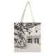yanfind Great Martin Canvas Tote Bag Double Building Housing Outdoors Cottage Snow Grey Plant Tree Winter Fir Abies white-style1 38×41cm