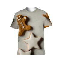 yanfind Adult Full Print T-shirts (men And Women) Advent Christmas Cinnamon Cookie December Decoration Gingerbread Cookies Happy Holidays Season