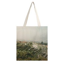 yanfind Great Martin Canvas Tote Bag Double Field Grassland Outdoors Countryside Paddy Scenery Rural Grey Public Domain white-style1 38×41cm