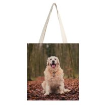 yanfind Great Martin Canvas Tote Bag Double Dog Pet Golden Surrey Hills Area Outstanding Natural Beauty Dorking United white-style1 38×41cm