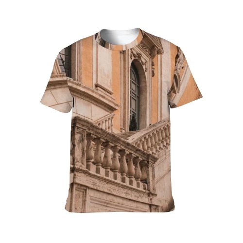 yanfind Adult Full Print T-shirts (men And Women) Aged Arched Architecture Attract Building Carve City Classic Construction Decoration Design