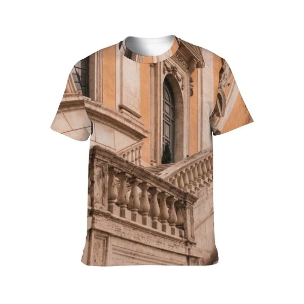 yanfind Adult Full Print T-shirts (men And Women) Aged Arched Architecture Attract Building Carve City Classic Construction Decoration Design