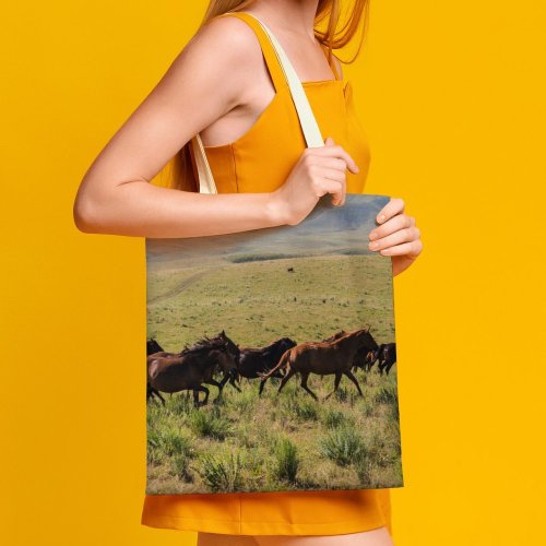 yanfind Great Martin Canvas Tote Bag Double Field Grassland Outdoors Horse Countryside Farm Rural Pasture Meadow Ranch Grazing white-style1 38×41cm