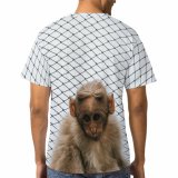 yanfind Adult Full Print T-shirts (men And Women) Adorable Cute Fence Fur Macaque Monkey Net Primate Web Wildlife